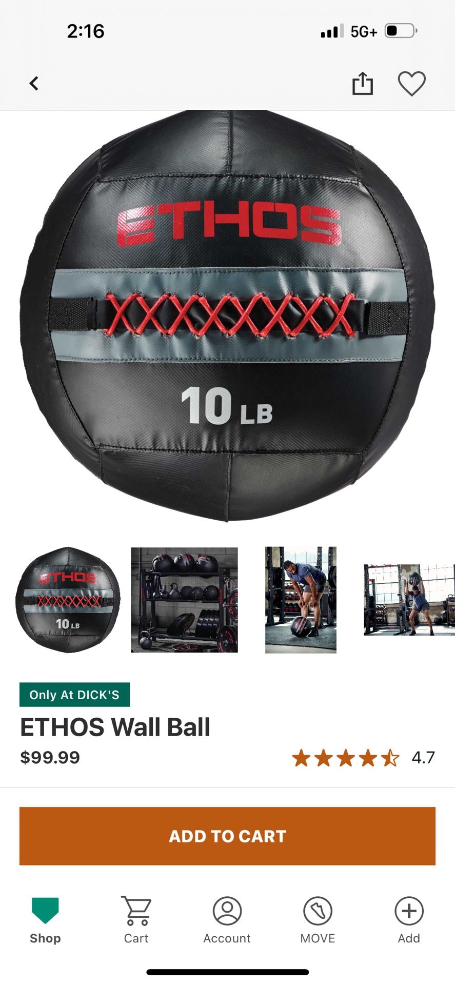 New14lbs Ethos Wall Ball