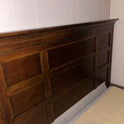 Wooden bed frame and box spring Queen $500 OBO