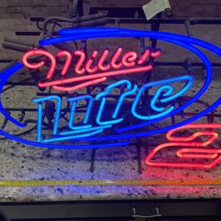 Miller Lite Beer Nascar #2 24"x20" Neon Sign Lamp Light Real Glass