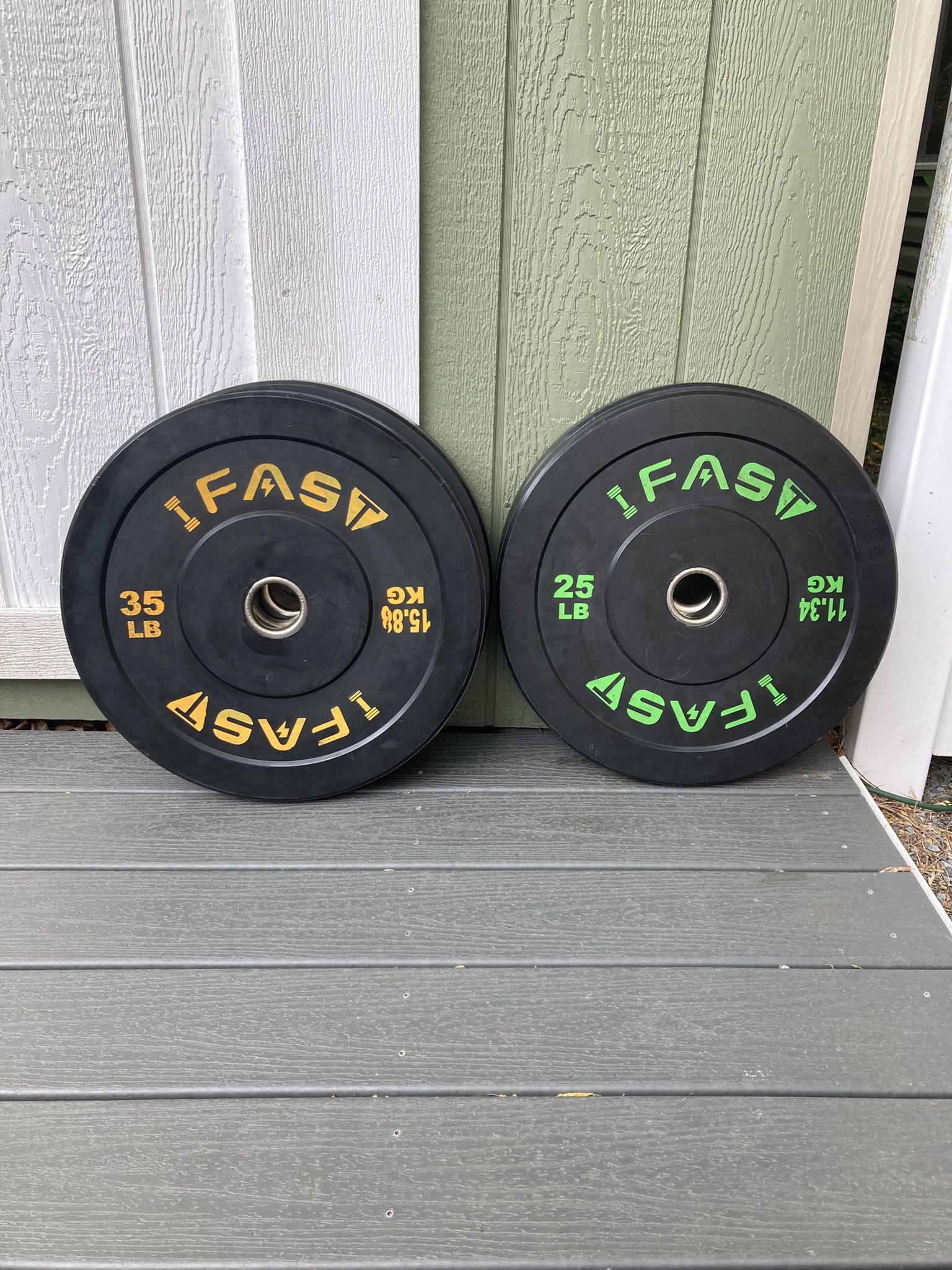 IFAST Fitness Olympic Rubber Bumper Weight Plates - 120 Lb Set