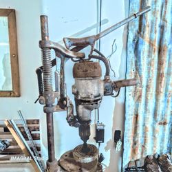 Old School Drill Press On Stand