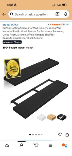 36 in floating shelves