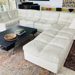 Z Gallerie Cloud White Leather Sectional