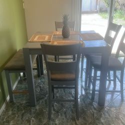 Dinning Set 4 Chairs And Bench