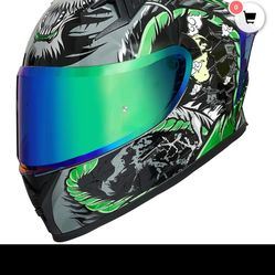 ILM Green Dragon Full face Helmet With Cardo