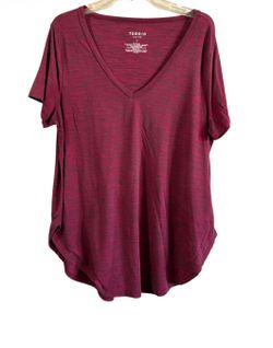 Torrid Active Burgundy V-Neck Tunic Top Plus Size Short Sleeve Like New