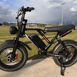 2000 Watt Dual/Twin Motor Scrambler Electric Ebike, 25ah Battery, 30mph, 30-60 Mile Range 