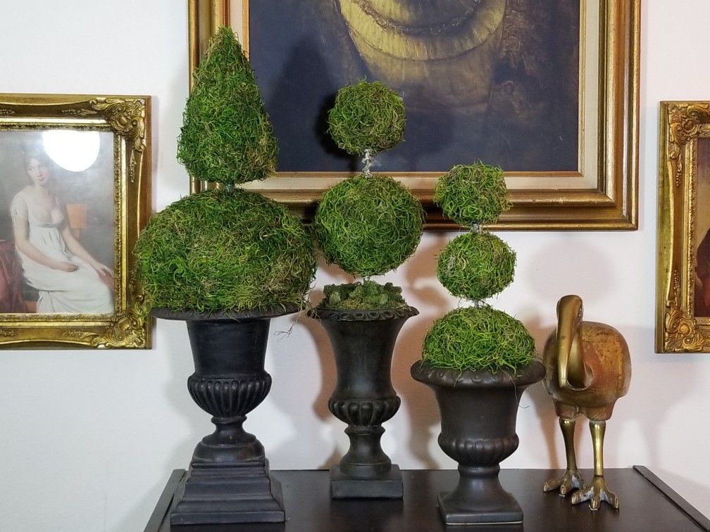 Custom Moss Topiary 22" 20" 16" inches tall