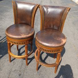 Frontgate Real Leather Bar Stools