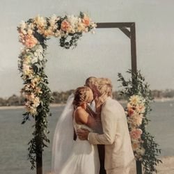 Metal Wedding Arch And Silk Flowers