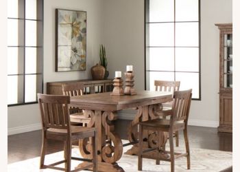 NATURAL TABLE & 4 STOOLS