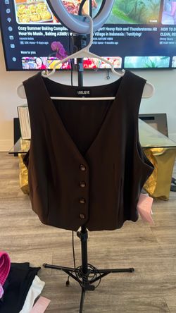 I Believe Dark Brown Button-Front Vest