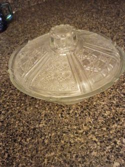 Vintage Clear Pressed Glass Dish Lid