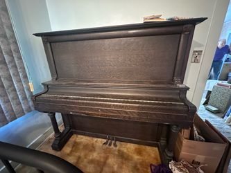 Antique Upright Piano Kingsbury + 2 person bench