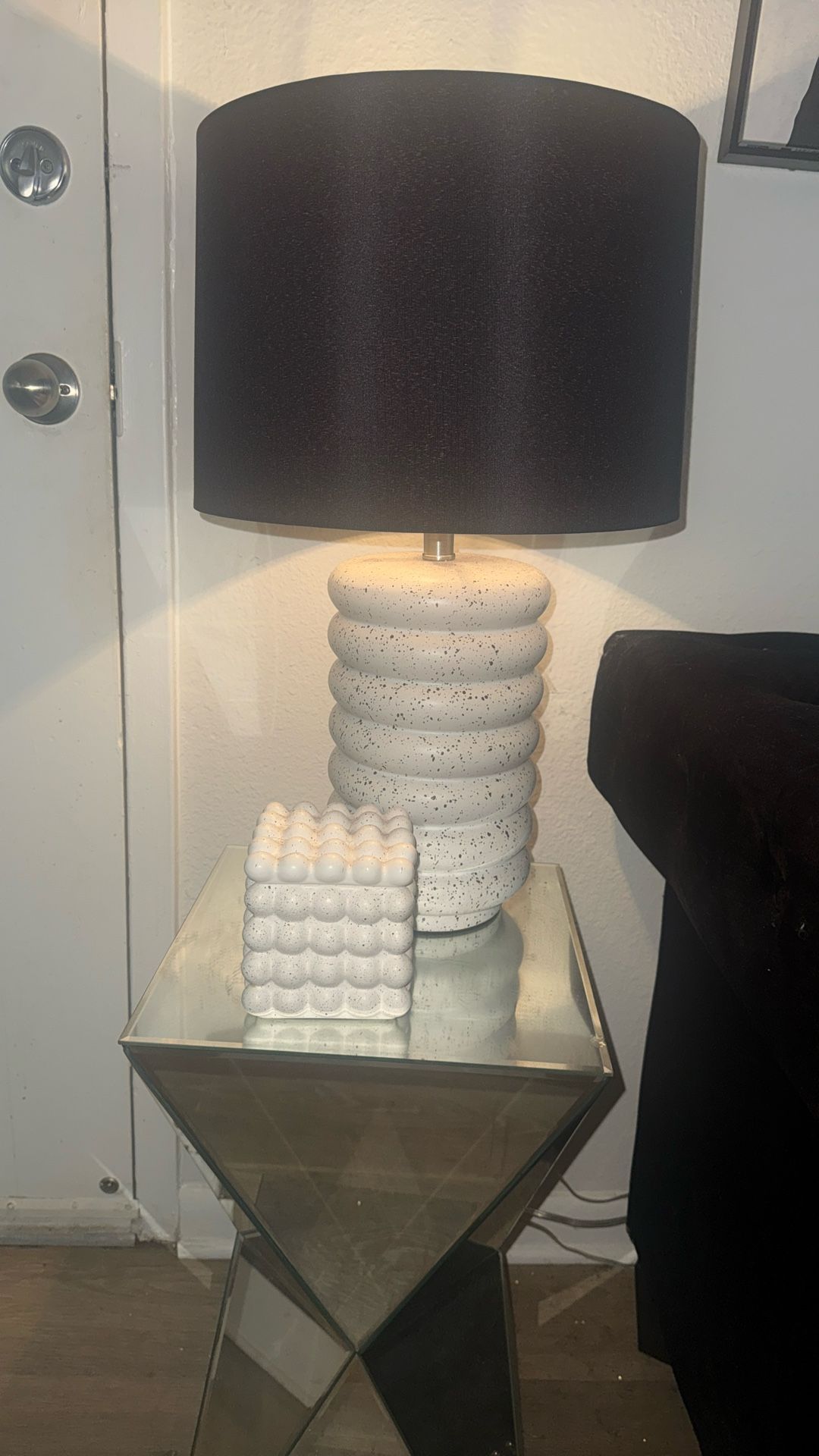 Two White & Black Lamps 