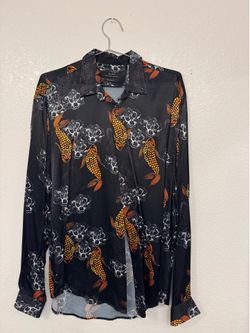 Zara button up silk shirt S