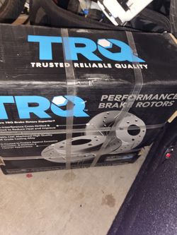Drilled And Slotted Rear Rotors For 04 Tsx. Or Any Car Fitting a 5x114.3 Bolt Pattern.
