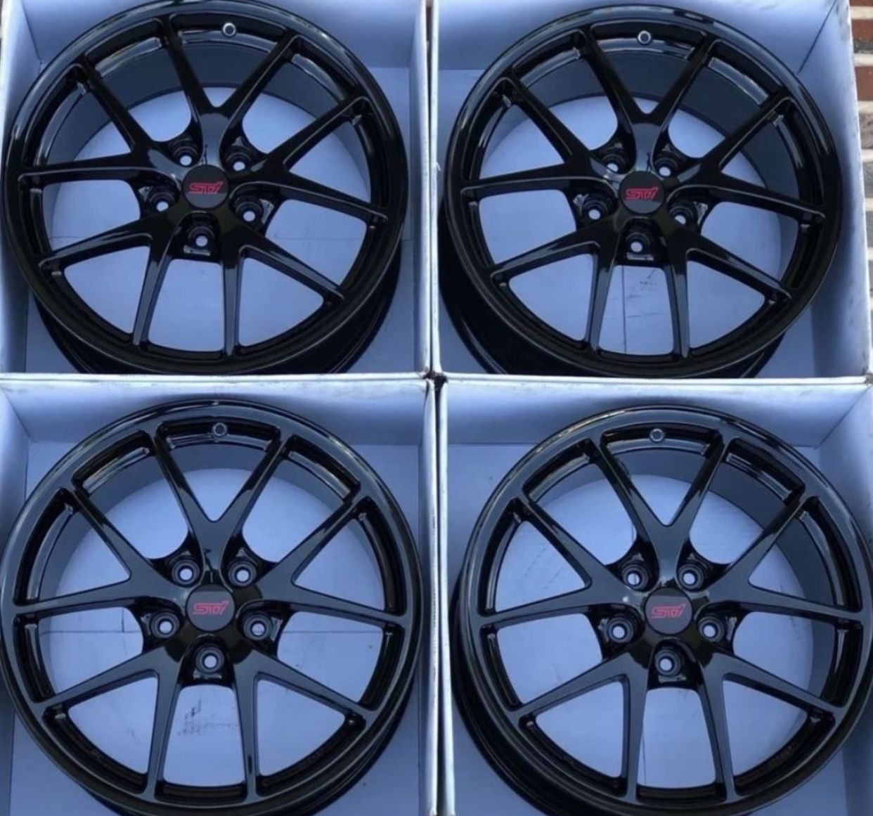 18” Subaru Sti BBS OEM Wheels /// Rims Black 💥💥💥
