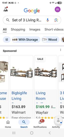 Set of 3 Living Room Coffee Table