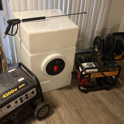 gallon water 90 gallon ,genorator 4200w, honda pressure water engine and peresure gun