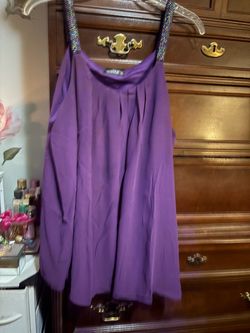 Women’s Purple Sleeveless Top with Beaded Straps XL