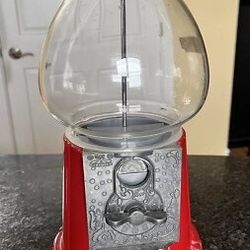Vintage 1985 Carousel Junior No. 11 Red Gumball Machine Cast Metal Glass Globe