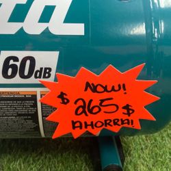 Makita Quiet Series 60dB 2 Gallon Compressor 