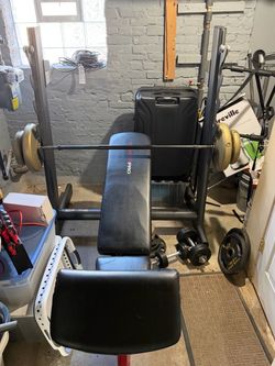 Weirder Pro Weight 450L Bench with Barbell and Weights