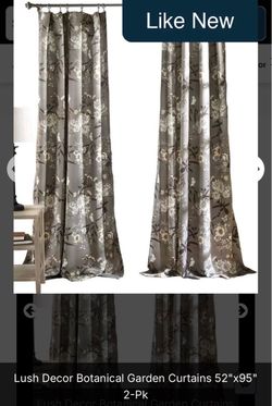 Lush Decor Botanical Garden Curtains 52x95 2-Pack