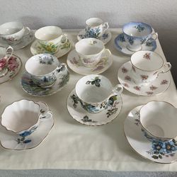  Fine China  Tea Cups and Saucers Set Of 12