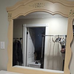 🏡SALE. $47. Large Wood Arch mirror painted floral design for any room.HOlmdel Nj