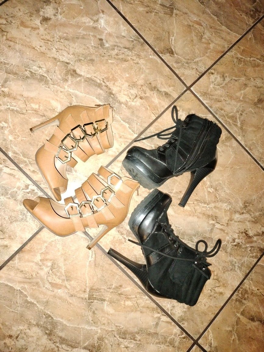 Heel&Ankle Boot Both Pairs $10 (: