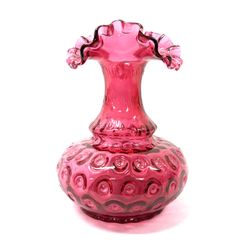 Vintage Fenton Cranberry Pink Glass Vase