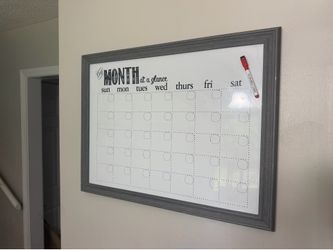Large Framed Dry Erase Monthly Calendar Board 28” x 21”