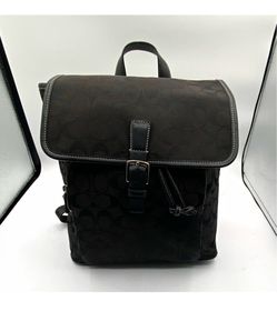 Coach canvas and leather black monogram backpack