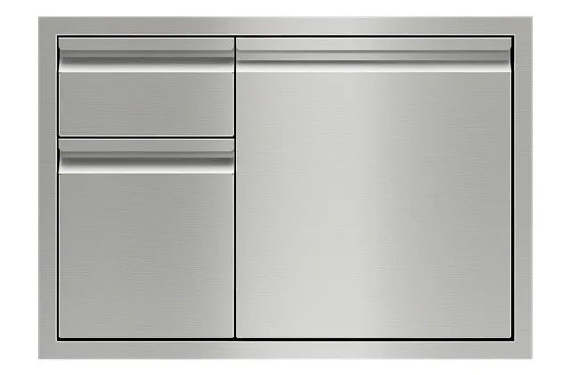 Wolf : 30 Inch Combination Double Drawers and Door Storage: Stainless Steel