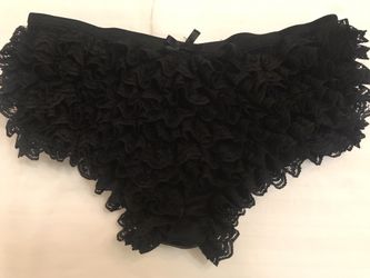 Risqué Ruffle Panties Black Sz: 0/S