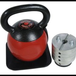 New Open Box Stamina 36 lb. Adjustable Kettle Versa-Bell - Black & Red