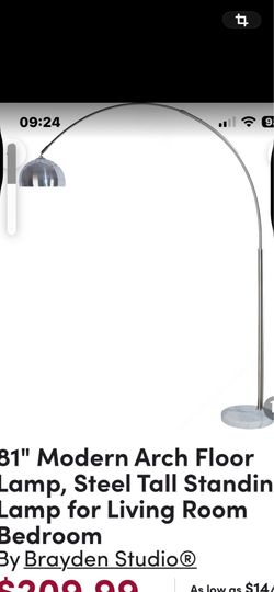 Arc floor lamp, mid century modern