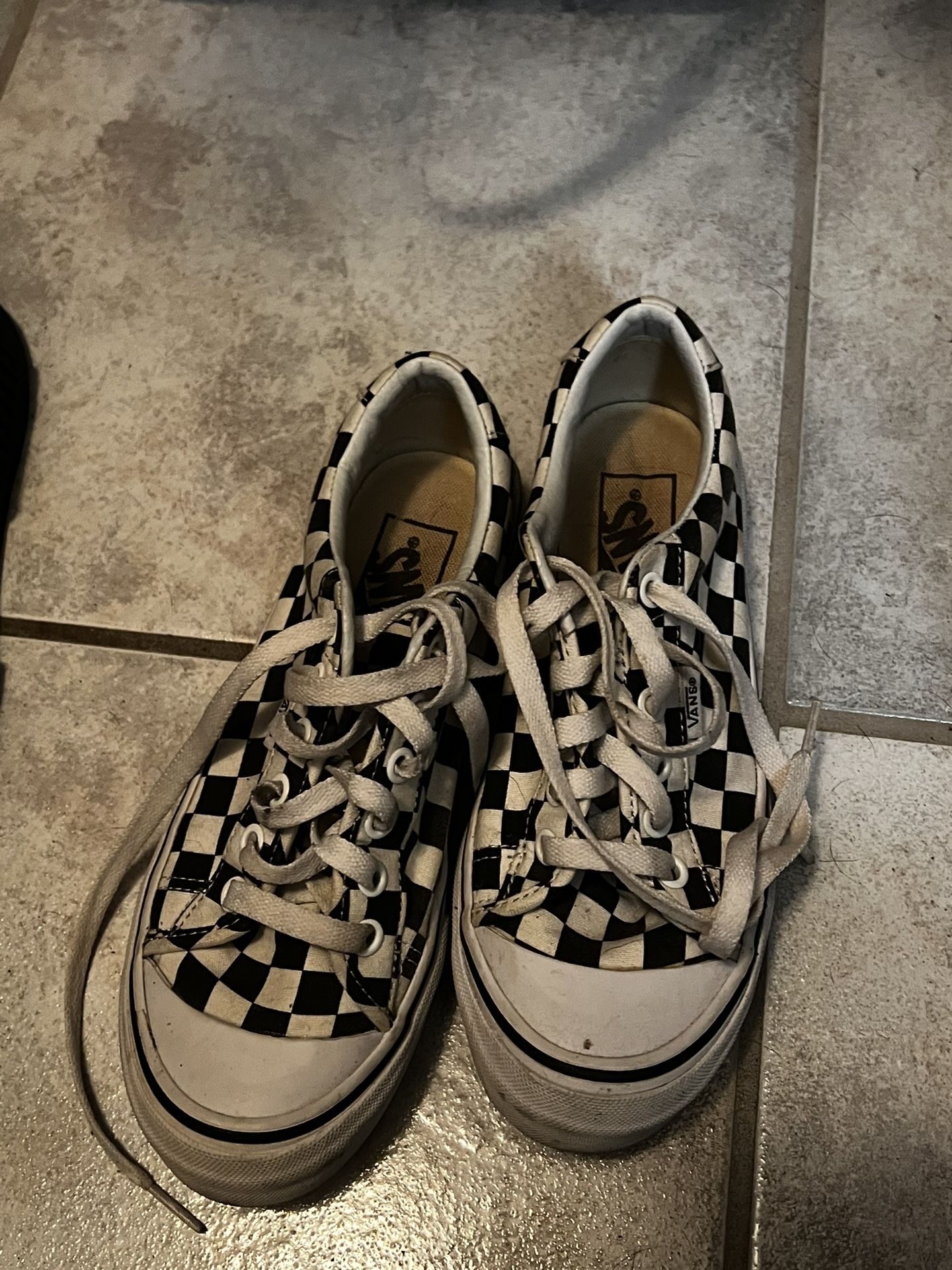 High top checker vans