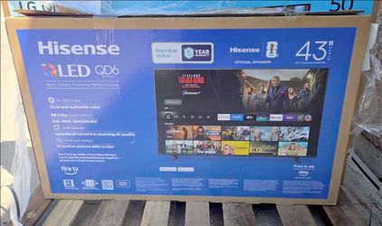 43QD6 43” Hisense smart 4k Qled tv