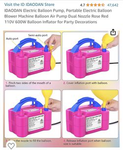 Electric Balloon Pump Portable Electric Balloon Blower Machine Balloon Air  Pump Dual Nozzle Rose Red 110V 600W Balloon Inflator For Party Decorations
