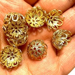 Filigree Bead Caps Lot Of 44