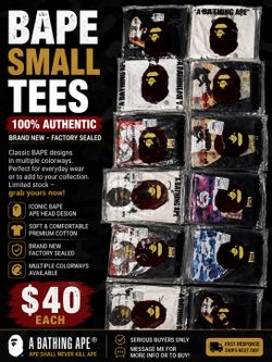 BAPE Small Tees – Brand New | Multiple Colors Available | $40 Each