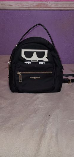 Karl Lagerfeld Paris Black Nylon Mini Backpack