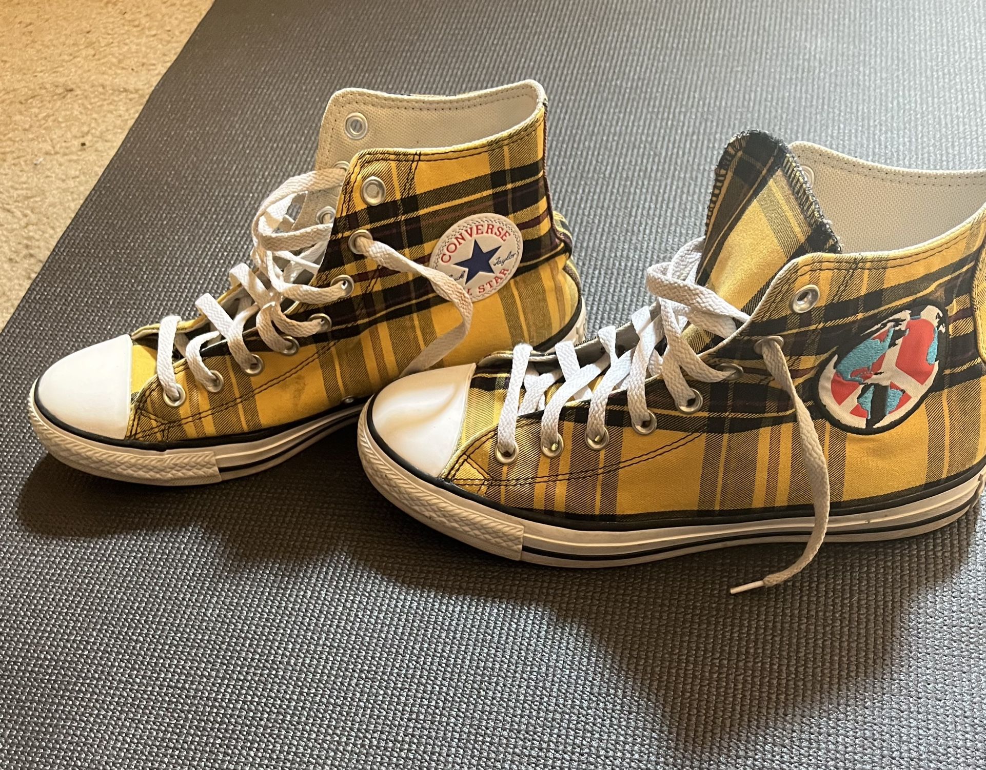 Yellow Plaid Converse 