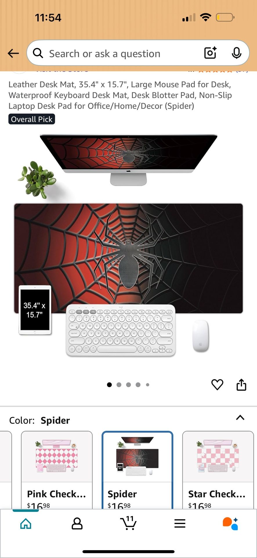 Computers Desk Pad Spider Design 