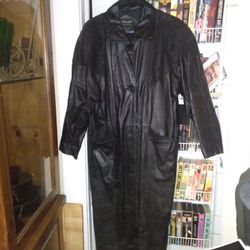 Small Ladies Leather Long Coat