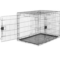 42” Double Door Foldable Dog Crate