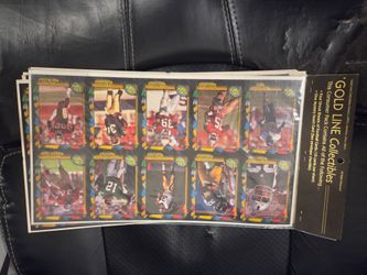 Vintage Gold Line Football Collectible Card Sheets